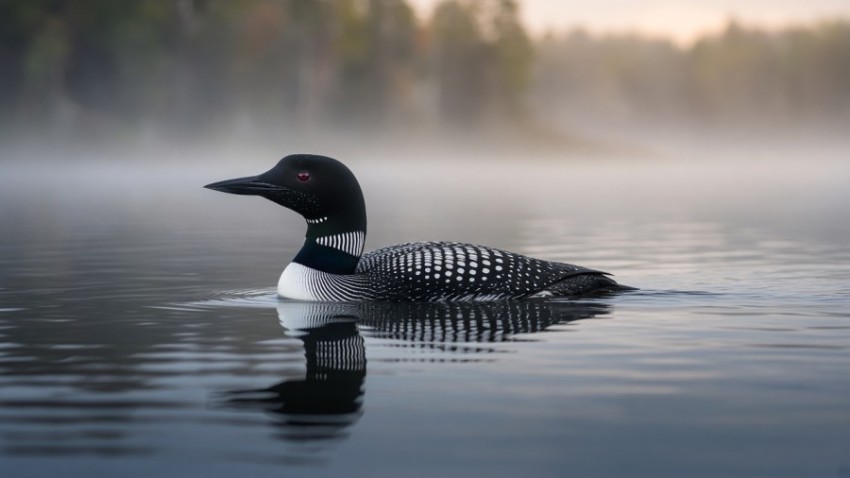 Loon in the Morning Mist